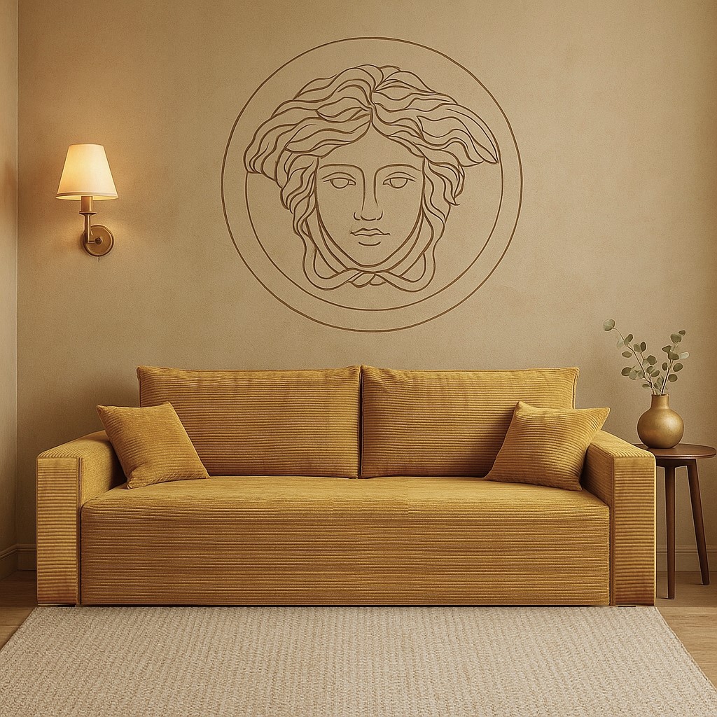 Żółta kanapa szycie